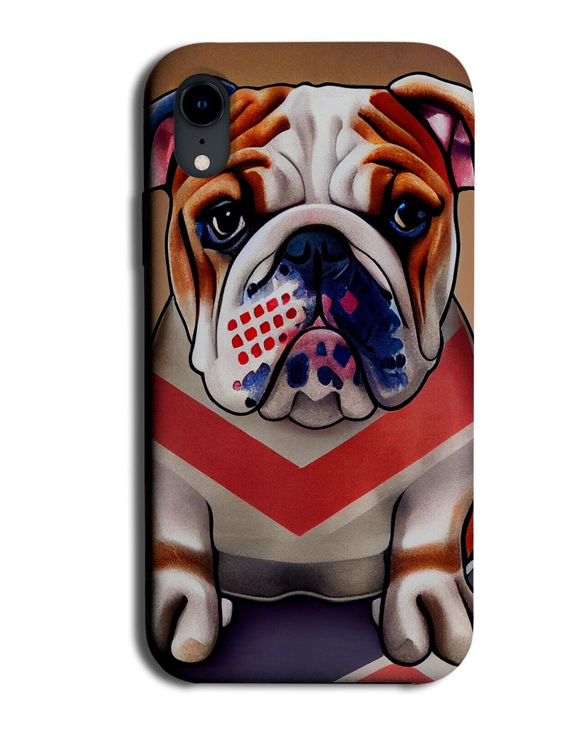 Cartoon British Bulldog Phone Case Cover Bulldogs Face Novelty Airbrush Art DH44