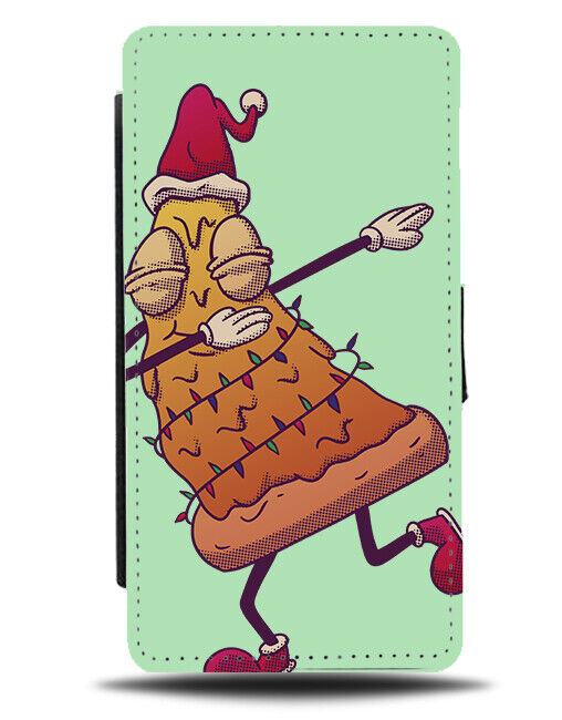 Dabbing Christmas Pizza Slice Flip Wallet Case Pizzas Slices Funny Dancing N770