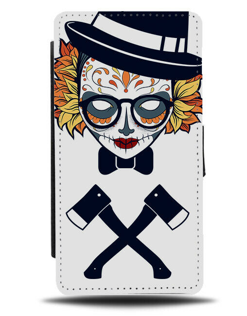 Fiery Haired Sugar Skull Woman Design Flip Wallet Phone Case Fire Hair E141