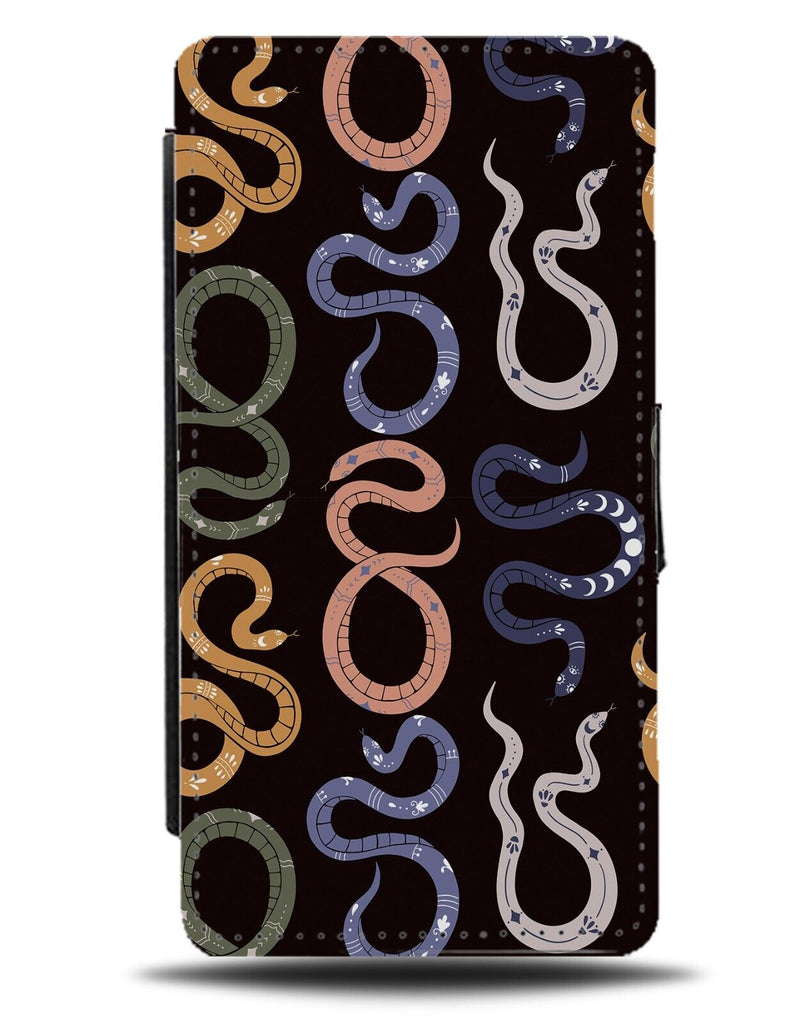 Curling Snakes Pattern Flip Wallet Case Snake Curl Curls Reptiles Reptile CH56