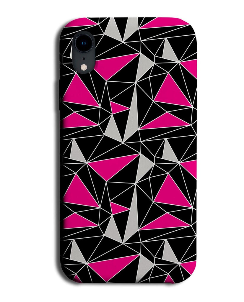 Black Pink and Gray Geometric Shapes Phone Case Cover Grey Punk Pattern &amp; AE39