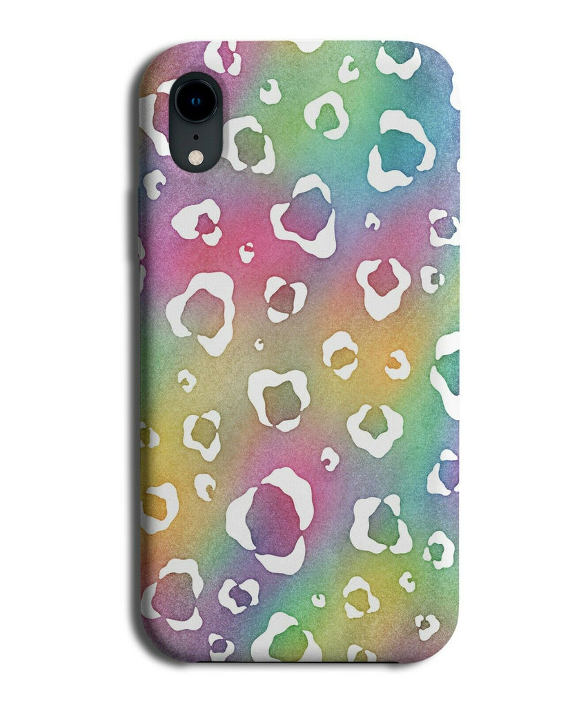 Rainbow Jaguar Pattern Design Phone Case Cover Print Tie Dye Background F806