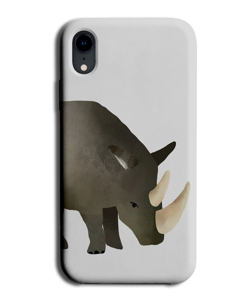 Watercolour Rhino Phone Case Cover Rhinos Rhino's Art Artwork Animal Grey Q915H