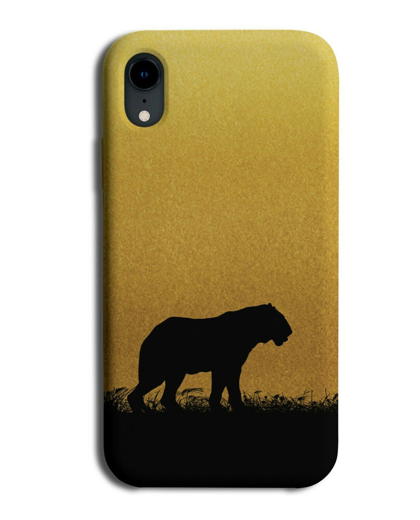 Tiger Silhouette Phone Case Cover Tigers Gold Golden Black Coloured I008