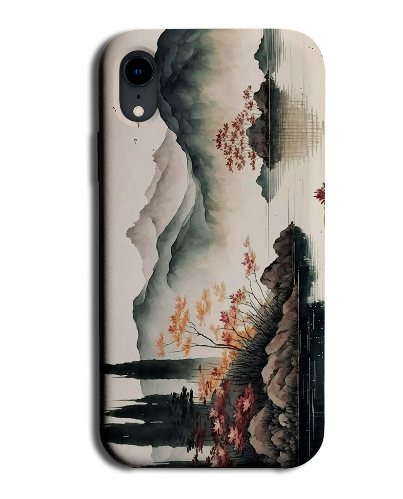 Japanese Watercolour Garden Painting Phone Case Cover Artwork Anime Japan P253J