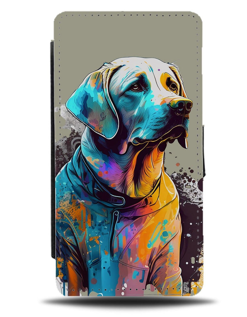 Labrador Art Flip Wallet Case Colourful Dripping Look Labradors Doggy Dog AV51