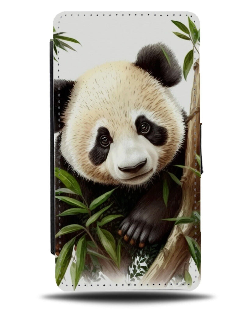 Giant Panda Bear In Trees Flip Wallet Case Tree Picture Photo Artwork Face AH73