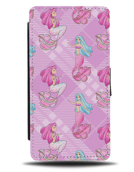 Cartoon Mermaid Pictures Flip Wallet Case Picture Design Pink Blue Girls F999