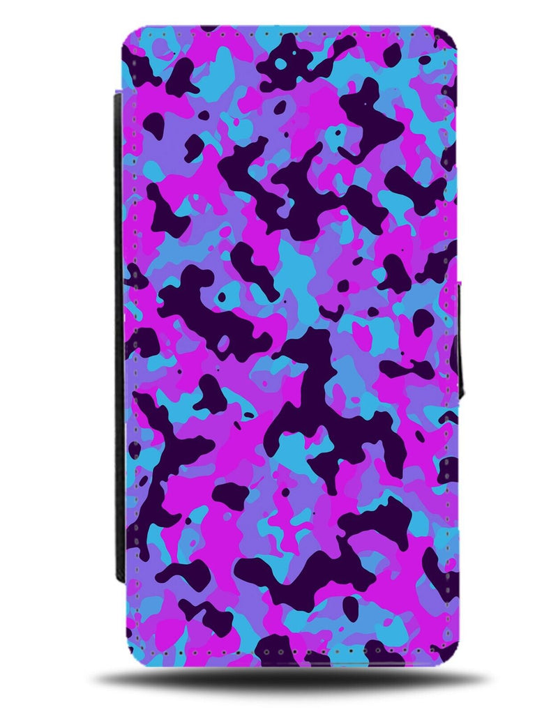 Party Camo Colours Flip Wallet Case Rave Raver Camouflage Violet Purple AG18