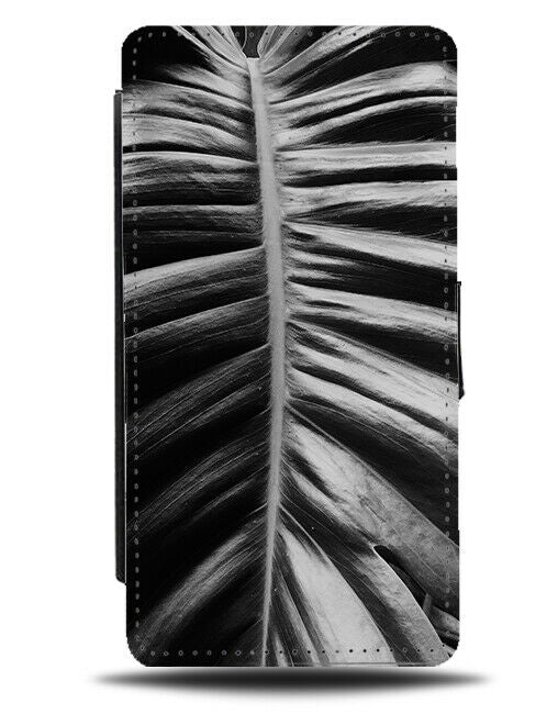 Black Vintage Palm Tree Leaf Flip Wallet Case Close Up Photo Picture Marks G871
