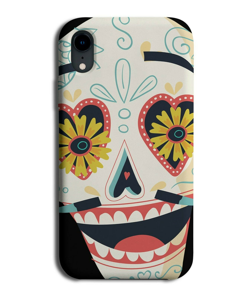 Pink Sugar Skull Cartoon Face Phone Case Cover Flower Floral Daisy Funny E272