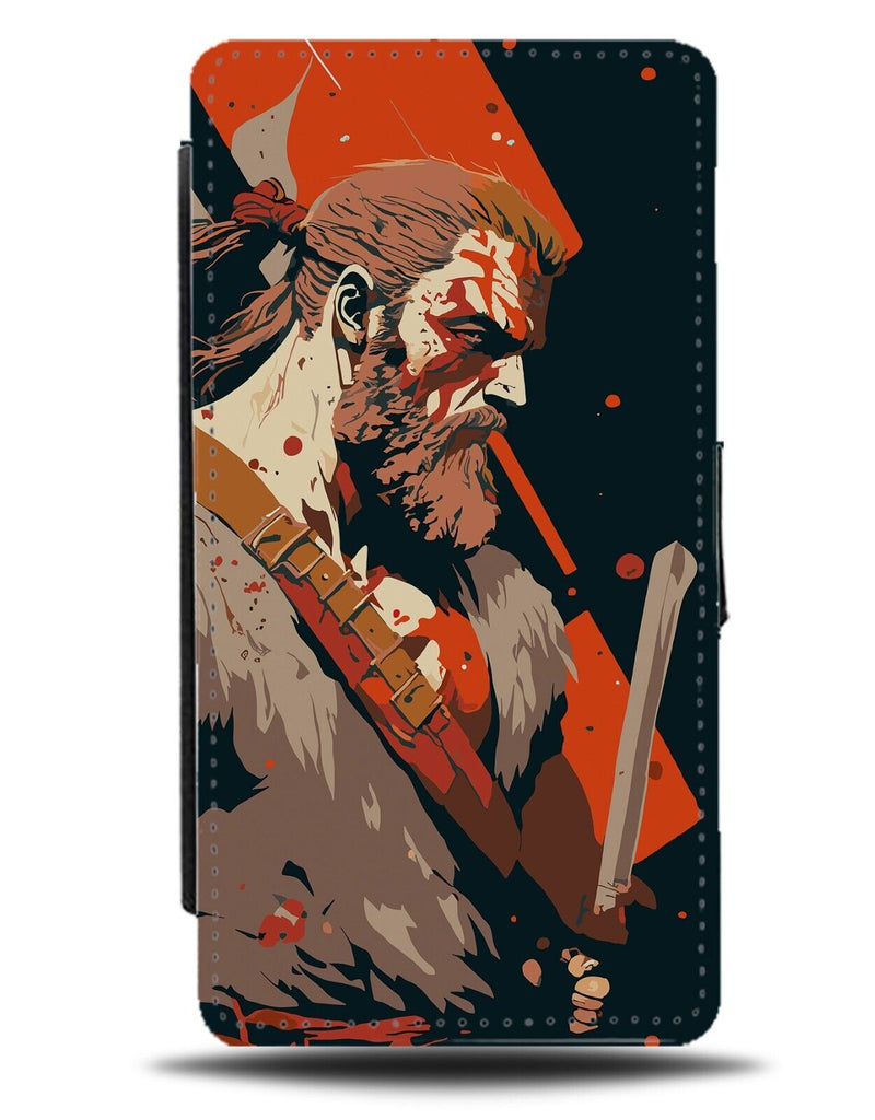 Viking Warrior Flip Wallet Case Vikings Warriors Nordic Cartoon The Man BY62
