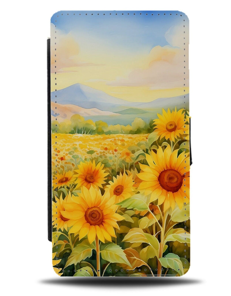 Sunflower Meadow Flip Wallet Case Countryside Summer Sunflowers Grass Sunny CR22