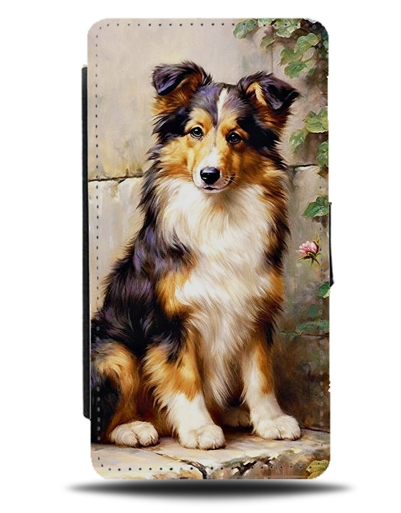 Funny Rough Collie Photograph Flip Wallet Case Collies Breed Dog Dogs Puppy DE31
