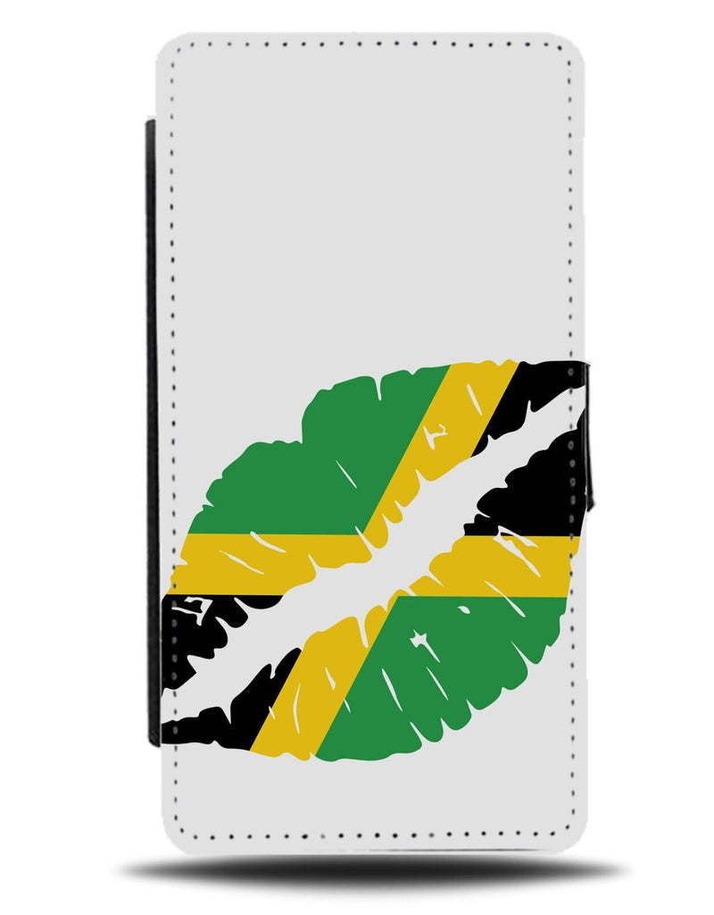 Jamaican Kiss Flip Wallet Case Jamaica Lipstick Lip Stick Marks Kiss Lips AU24