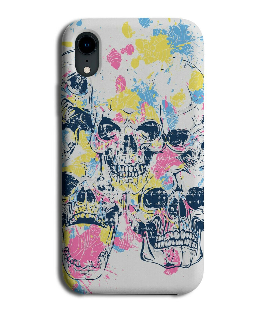 Colourful Skull Painting Phone Case Cover Paint Stain Marks Multicoloured E267