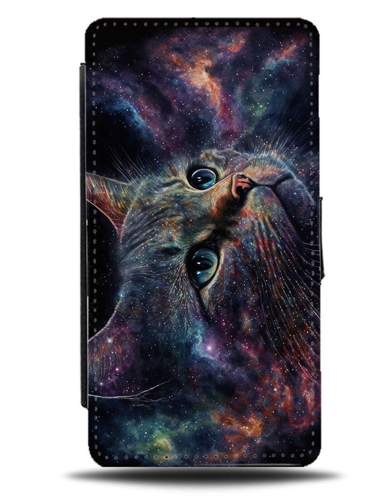 Cat Artwork Print Flip Wallet Case Art Cats Face Grey Colourful Multicolour AL75