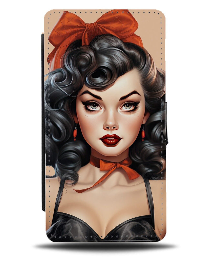 Retro Gothic Pin Up Woman Flip Wallet Case Girl Style Design American USA CT60