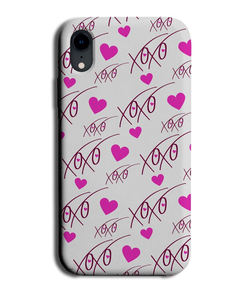 White and Pink Love and Hearts Pattern Phone Case Cover XOXOs XOs XO Shape DE69