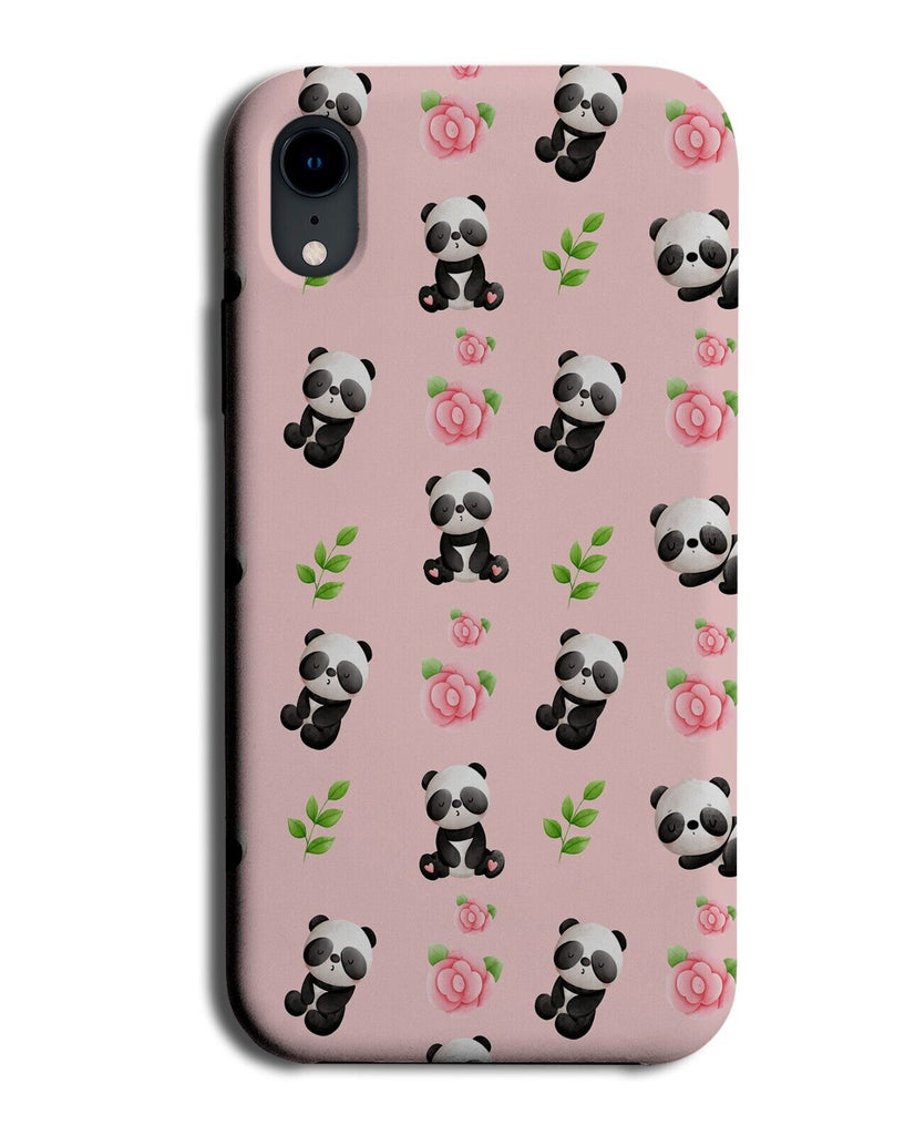 Pink Panda and Roses Pattern Phone Case Cover Pandas Rose Flowers Flower AX26