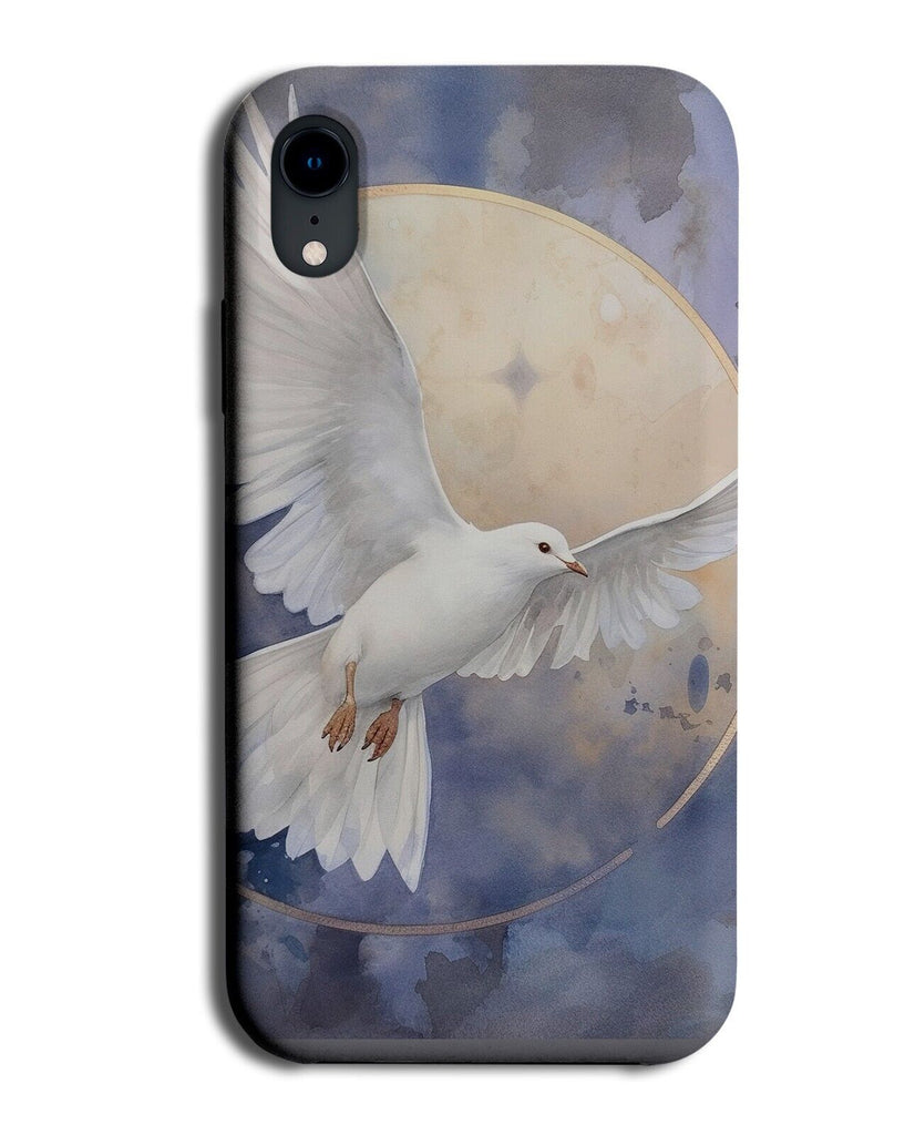 Moonlit Doves Flying Phone Case Cover Dove Bird Birds Serenity White Sky DA05