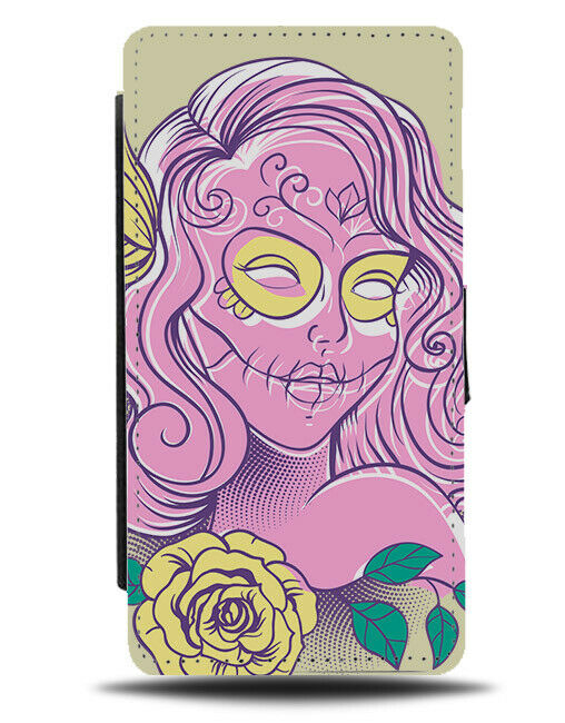 Vintage Pink Monster Pin Up Girl Flip Wallet Phone Case Model Skull Gothic E274