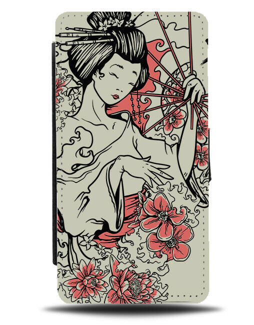 Vintage Oriental Anime Pin Up Girl Flip Wallet Phone Case Retro Woman Girls E350