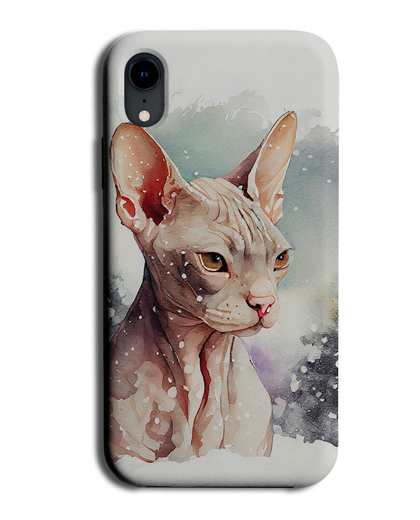 Christmas Sphynx Cat Phone Case Cover Sphynxes Snowing Snow Cats Hairless CW06