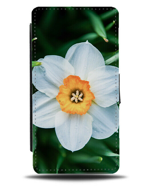 White Daffodil Flip Wallet Case Daffodils Flowers Floral Picture Photograph G672