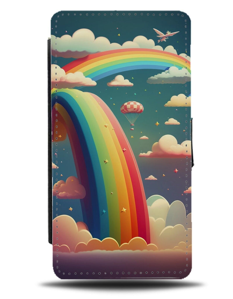 Rainbow Arch Flip Wallet Case Bend Clouds Cloud Sky Skys Rainbows Childs CL04