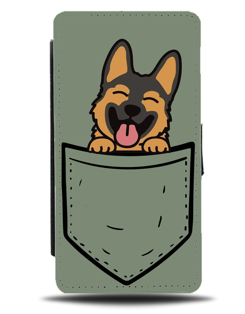 German Shepherd In Pocket Novelty Flip Wallet Case Funny Dog Dogs Alsatian AQ12