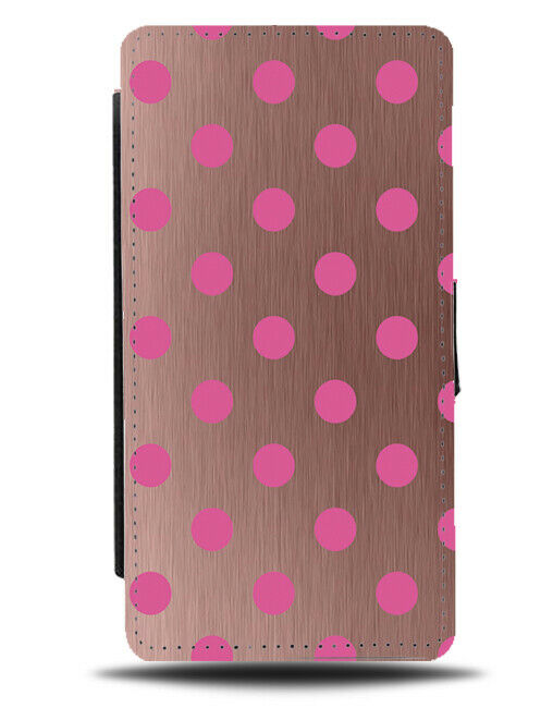 Rose Gold and Hot Pink Flip Cover Wallet Phone Case Polka Dots Spots Marks i490