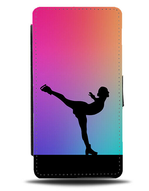 Ice Skating Flip Cover Wallet Phone Case Skates Skater Figure Multicoloured i636