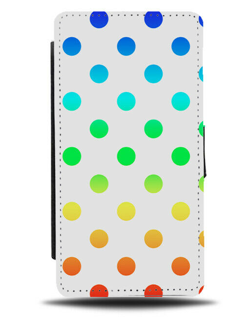 White and Multicoloured Polka Dot Pattern Flip Cover Wallet Phone Case Kids i580