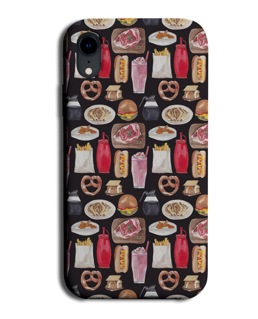 American Diner Fast Food Pattern Phone Case Cover Dinner USA America Foods CI76