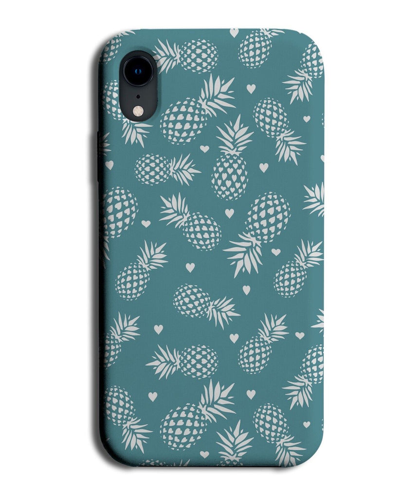 Mint Green Pineapples Pattern Phone Case Cover Pineapple Shape Outline Top CN16