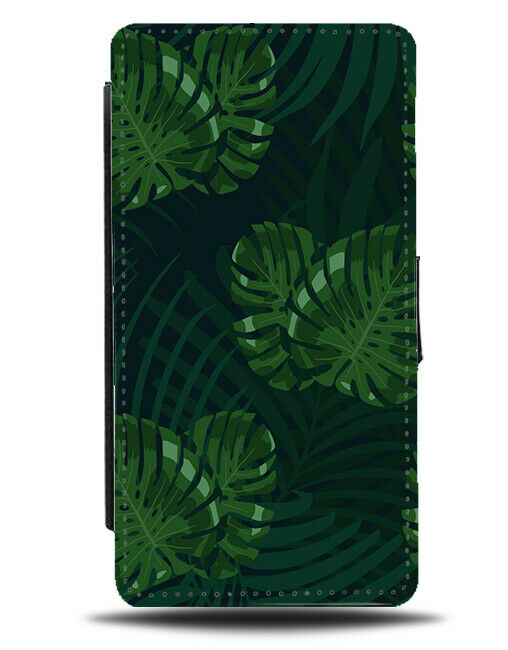 Dark Bush Leaves Flip Wallet Case Deep Jungle Forrest Wild Palm Tree H473