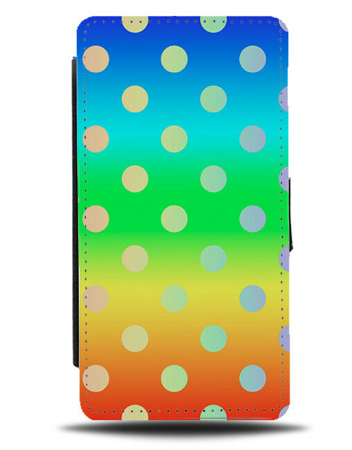 Multicoloured & Rainbow Polka Dot Flip Cover Wallet Phone Case Multicolour i468