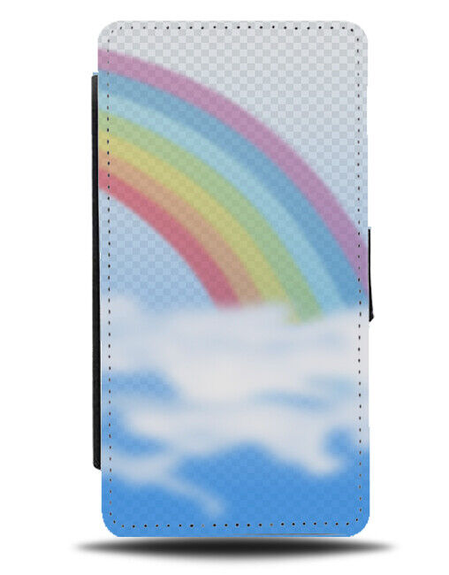 Geometric Rainbow Picture Flip Wallet Case Rainbows Sky Clouds Cloudy K220