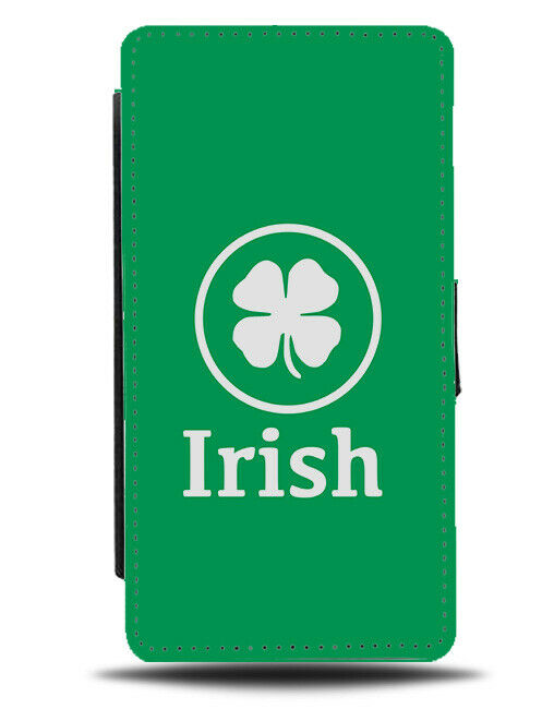 Green Lucky Irish Flip Cover Wallet Phone Case Cloverleaf Clover Leaf si381