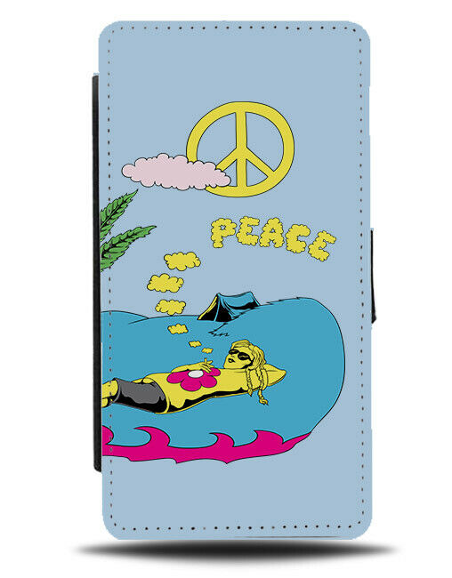 Sleep In Peace Flip Wallet Phone Case Sleeping 60s Hippy Cloud Chill Bro E187