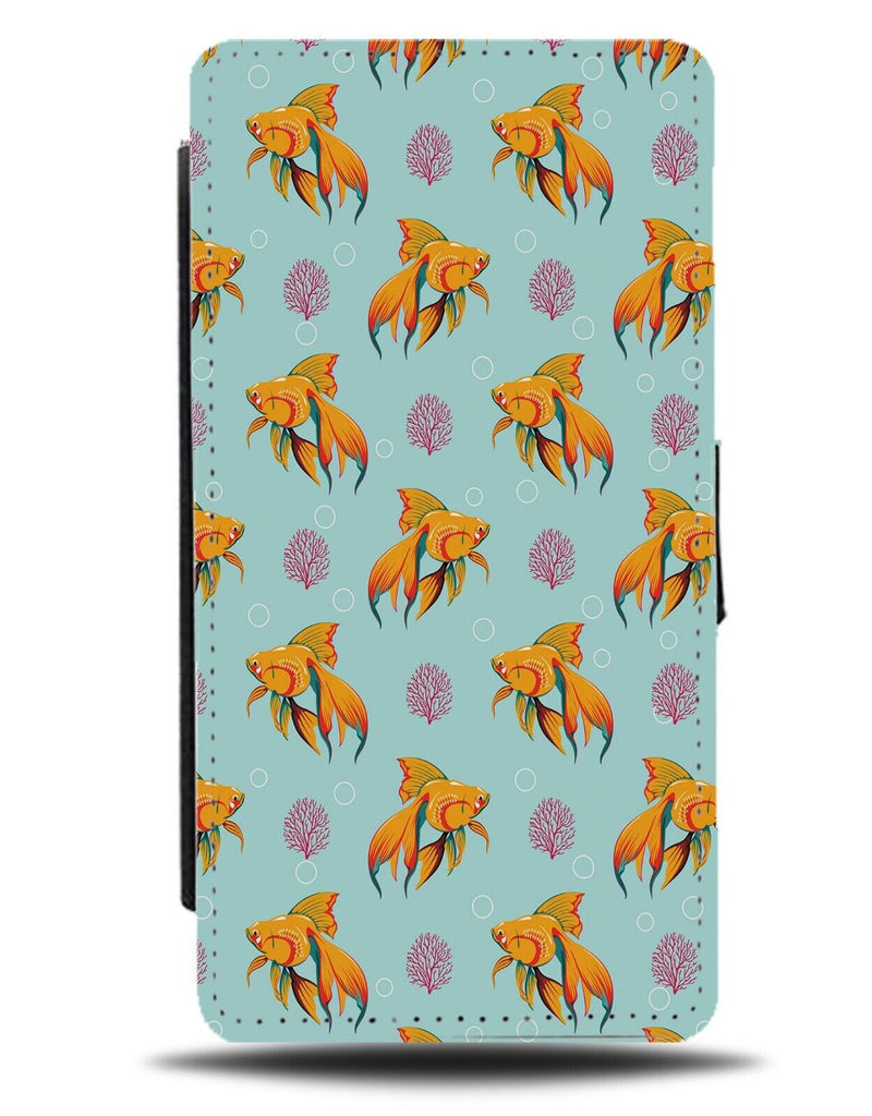 Goldfish Shapes Flip Wallet Case Gold Fish Goldfishes Orange Coloured Fush BH04