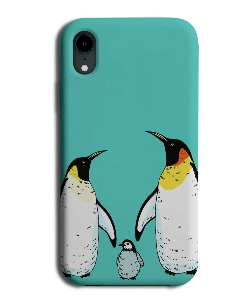 Turquoise Green Large Penguin Pattern Shapes Phone Case Cover Drawing Art G818