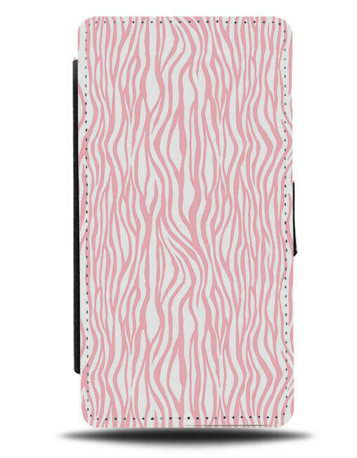 Pink and White Zebra Print Flip Wallet Case Skin Tiger Stripe Stripes Marks F096