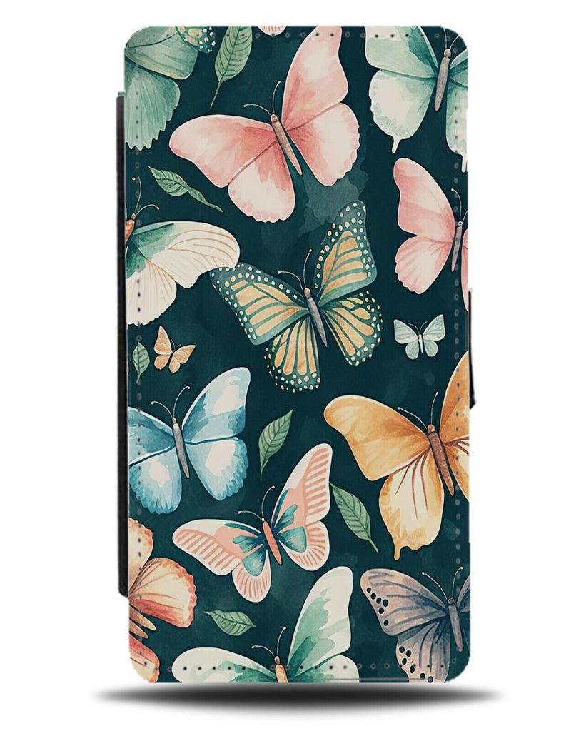 Dark Butterflies Picture Flip Wallet Case Design Butterfly Gothic Grunge BD26