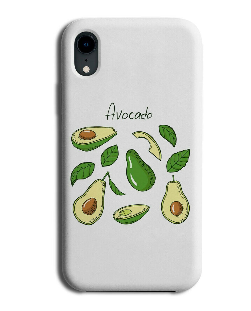 Avocado and Leaves Phone Case Cover Leafy Avocados Fruit Photo Drawing E826