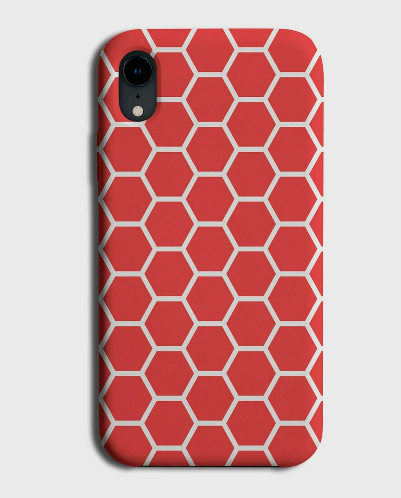 White & Red Beehive Honeycomb Pattern Phone Case Cover Design Shapes G471