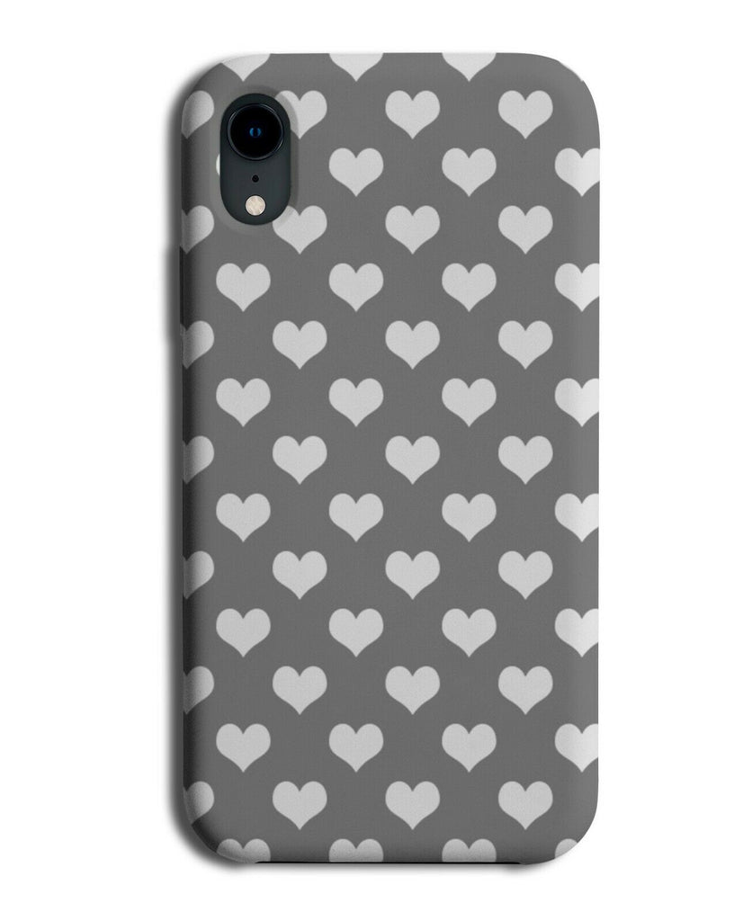 Grey and White Love Heart Polka Dot Pattern Phone Case Cover Hearts Shapes A323