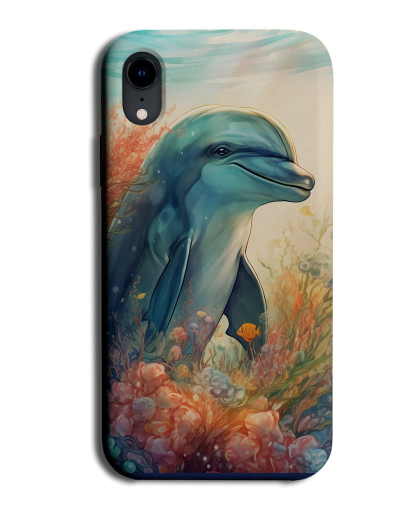 Dolphin In Flowers Phone Case Cover Dolphins Wild Picture Photo Painting BZ64