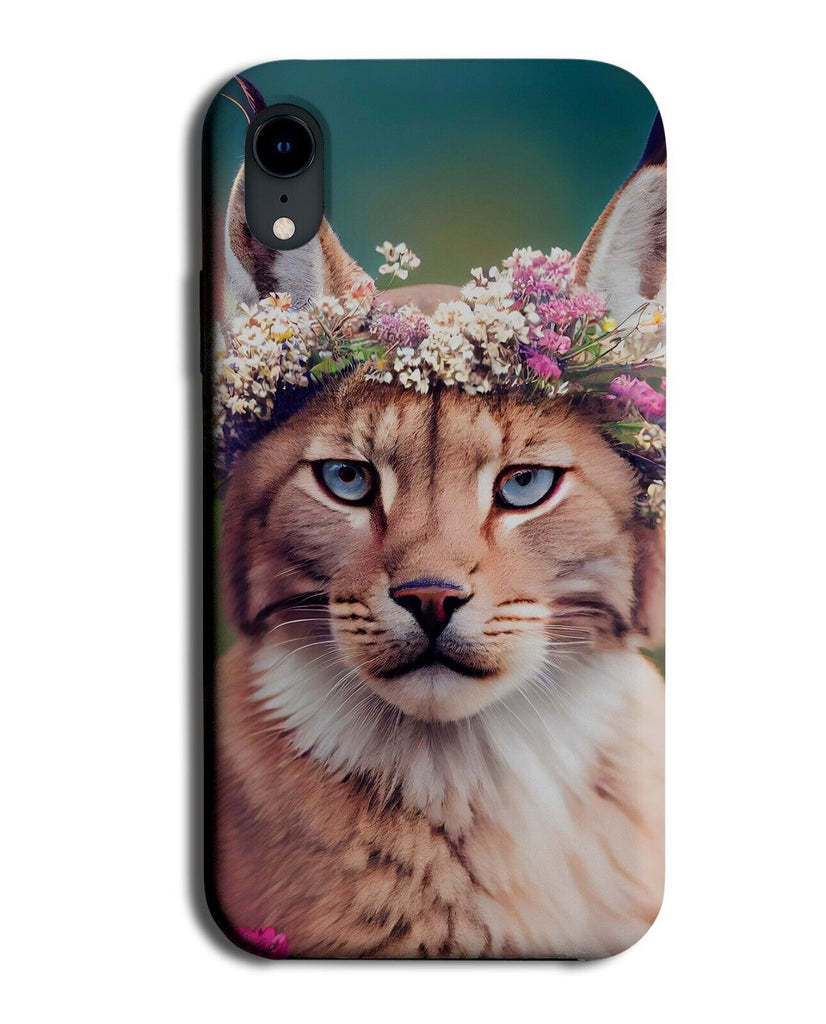 Bobcat In Flower Crown Phone Case Cover Floral Funny Novelty Bobcat Bob Cat CG14